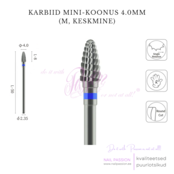 Karbiid mini-koonus puuriotsik 4.0mm M (PURPLE)