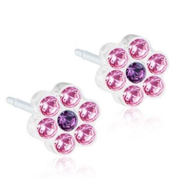 Daisy Light Rose/Amethyst  5mm 1 paar