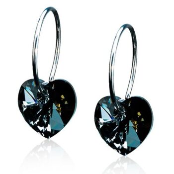 Heart Black Diamond must teemant süda kristall 14mm rõngas