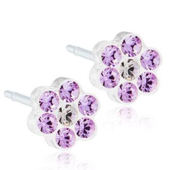 Daisy Violet/Crystal 5mm 1 paar