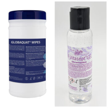 Globaquat Wipes 120tk (alkoholivabad) + Vitasept Gel 100ml