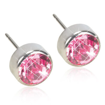 Hõbetitaan Bezel Light Rose heleroosa kristall 5mm