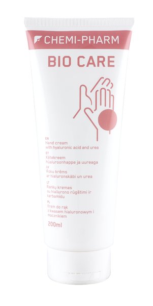 BIO CARE (niisutav ja hooldav kätekreem tundlikule nahale) 200 ml