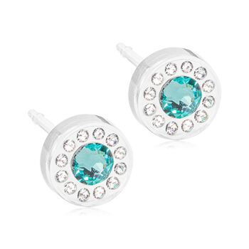 Brilliance Halo Crystal/Turquoise 6mm