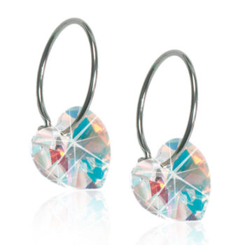 Naturaalne titaan Heart Rainbow vikerkaar süda kristall 10mm rõngas 14mm