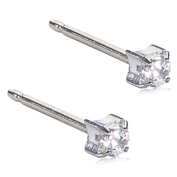Hõbetitaan Tiffany CZ White valge kristall 3mm