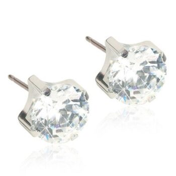 Hõbetitaan Tiffany CZ White valge kristall 7mm