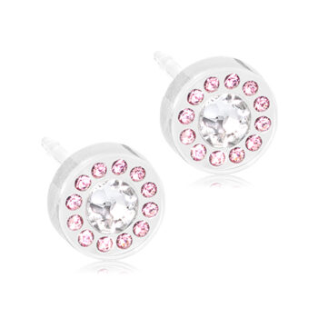 Meditsiiniline plastik 0% niklit Brilliance Halo Light Rose/Crystal 6mm
