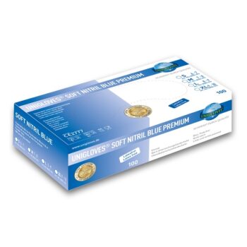 Puudrivabad SOFT PREMIUM vastupidavad nitriilkindad (suurus M, sinised)