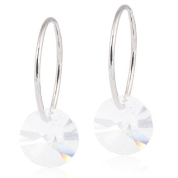 Naturaalne titaan Round 8mm Crystal valge ring kristall 14mm rõngas