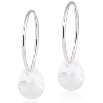 Naturaalne titaan 8mm Drop Crystal valge tilk kristall 14mm rõngas
