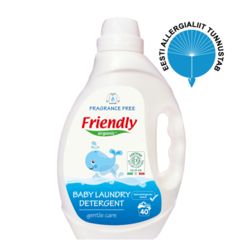 Friendly Organic biolagunev lõhnatu pesugeel allergikute, pere ja beebiriiete pesuks 2000ml