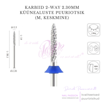 Karbiid küünealuste puuriotsik 2-Way M (SILVER)