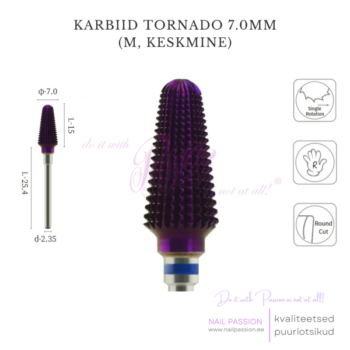 Karbiid puuriotsik Tornado 7.0mm M (BLUE)