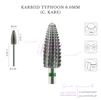 Karbiid puuriotsik Typhoon 2-Way 6.0mm C (SILVER)