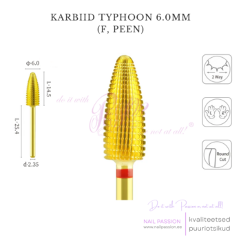 Karbiid puuriotsik Typhoon 2-Way 6.0mm F (GOLD)