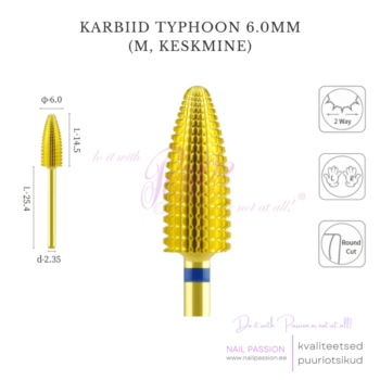 Karbiid puuriotsik Typhoon 2-Way 6.0mm M (GOLD)