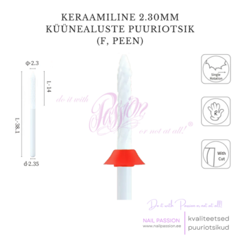 Keraamiline küünealuste puuriotsik 2.30mm F (WHITE)