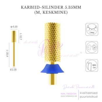 Puuriotsik karbiid-silinder 5.35mm M (GOLD)