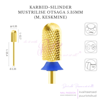 Puuriotsik karbiid-silinder mustrilise otsaga 5.35mm M (GOLD)