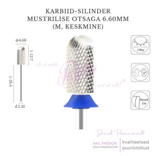 Puuriotsik karbiid-silinder mustrilise otsaga