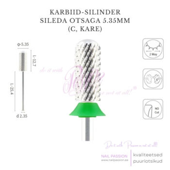 Puuriotsik karbiid-silinder sileda otsaga 5.35mm C (SILVER)