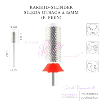 Puuriotsik karbiid-silinder sileda otsaga 5.35mm F (SILVER)