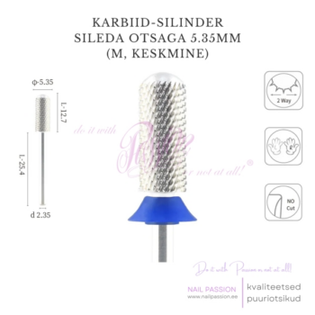 Puuriotsik karbiid-silinder sileda otsaga 5.35mm M (SILVER)