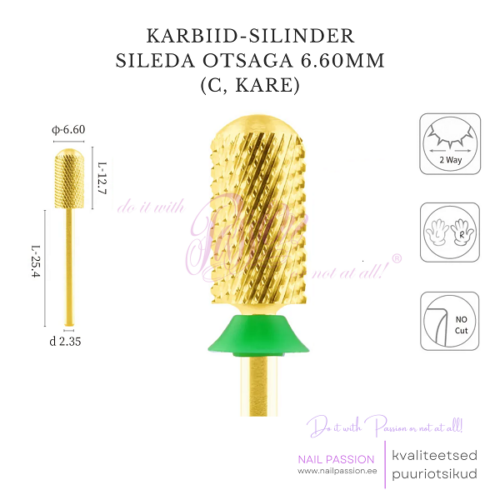 Puuriotsik karbiid-silinder sileda otsaga