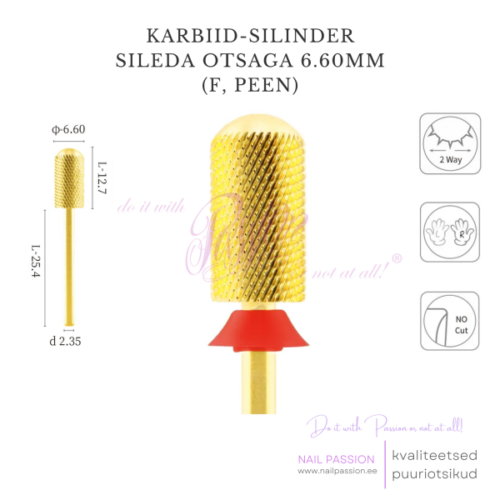 Puuriotsik karbiid-silinder sileda otsaga