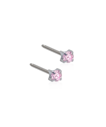 Hõbetitaan Tiffany CZ Light Rose roosa kristall 3mm