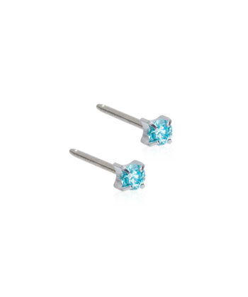 Hõbetitaan Tiffany CZ Aquamarine helesinine kristall 3mm