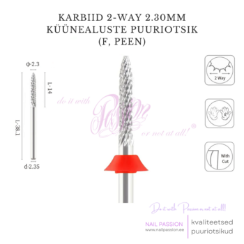 Karbiid küünealuste puuriotsik 2-Way F (SILVER)