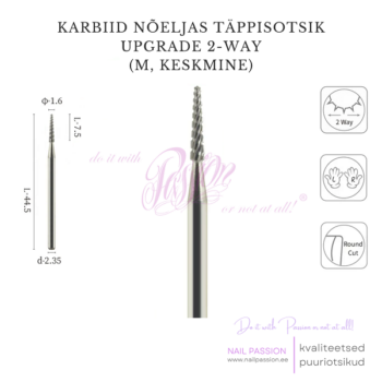 Karbiid nõeljas täppisotsik Upgrade 2-Way M (UNCOATED)