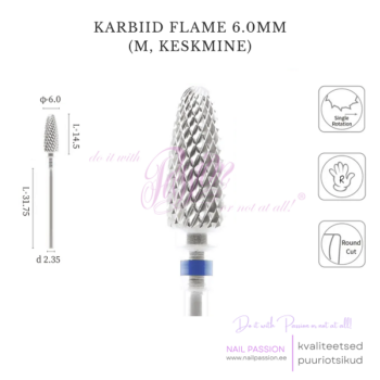 Karbiid puuriotsik Flame 6.0mm M (SILVER)