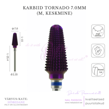 Karbiid puuriotsik Tornado 7.0mm M (SILVER)