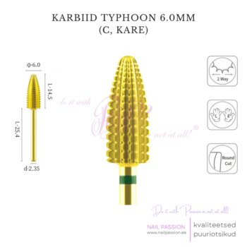 Karbiid puuriotsik Typhoon 2-Way 6.0mm C (GOLD)