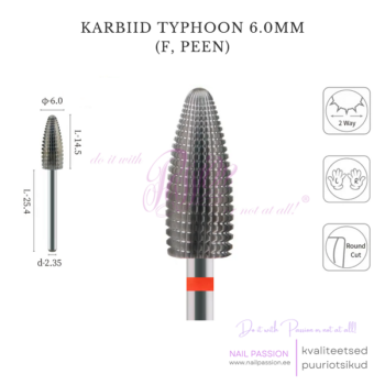 Karbiid puuriotsik Typhoon 2-Way 6.0mm F (SILVER)