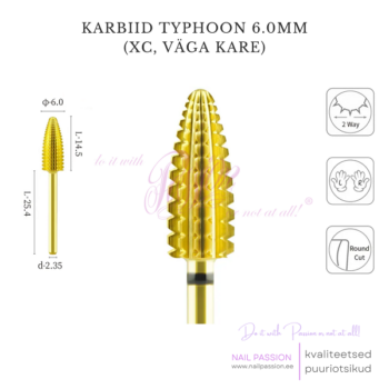 Karbiid puuriotsik Typhoon 2-Way 6.0mm XC (GOLD)