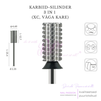 Karbiid-silinder 3in1 puuriotsik XC (PURPLE)