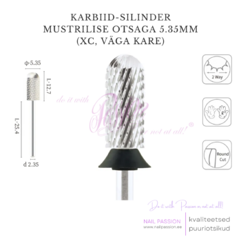 Puuriotsik karbiid-silinder mustrilise otsaga 5.35mm XC (SILVER)