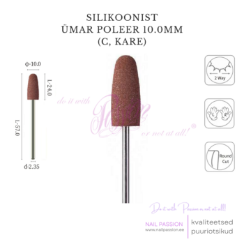 Silikoonist ümar poleer 10.0mm C (DARK RED)