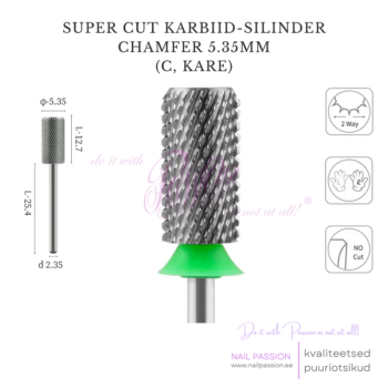 Super Cut karbiid-silinder Chamfer puuriotsik 5.35mm C (UNCOATED)