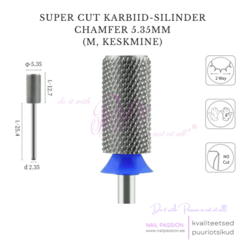 Super Cut karbiid-silinder Chamfer puuriotsik 5.35mm M (UNCOATED)