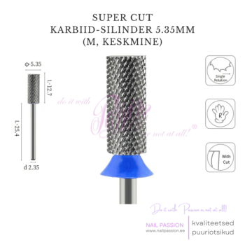 Super Cut karbiid-silinder puuriotsik 5.35mm M (UNCOATED)