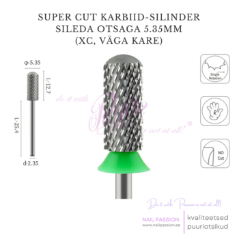 Super Cut karbiid-silinder puuriotsik sileda otsaga 5.35mm C (UNCOATED)