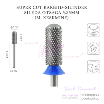 Super Cut karbiid-silinder puuriotsik sileda otsaga 5.35mm M (UNCOATED)