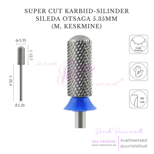 Super Cut karbiid-silinder puuriotsik sileda otsaga M