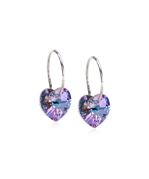 Naturaalne titaan Heart Lilac lilla süda kristall 10mm rõngas 14mm