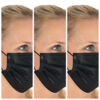 3-kihilised suu-nina maskid (must) 50tk x 3